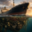 KI-generiertes Bild: Ein großes Frachtschiff bei Sonnenuntergang, halb unter Wasser fotografiert – über der Wasserlinie glatt und intakt, darunter dicht bewachsen mit Muscheln und Algen – symbolisch für die unsichtbare Koordinationslast, die sich unter der Oberfläche eines wachsenden Unternehmens ansammelt.